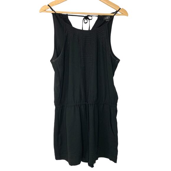 Ann Taylor LOFT Black Romper Petite Small  Casual Vacation - Picture 1 of 6